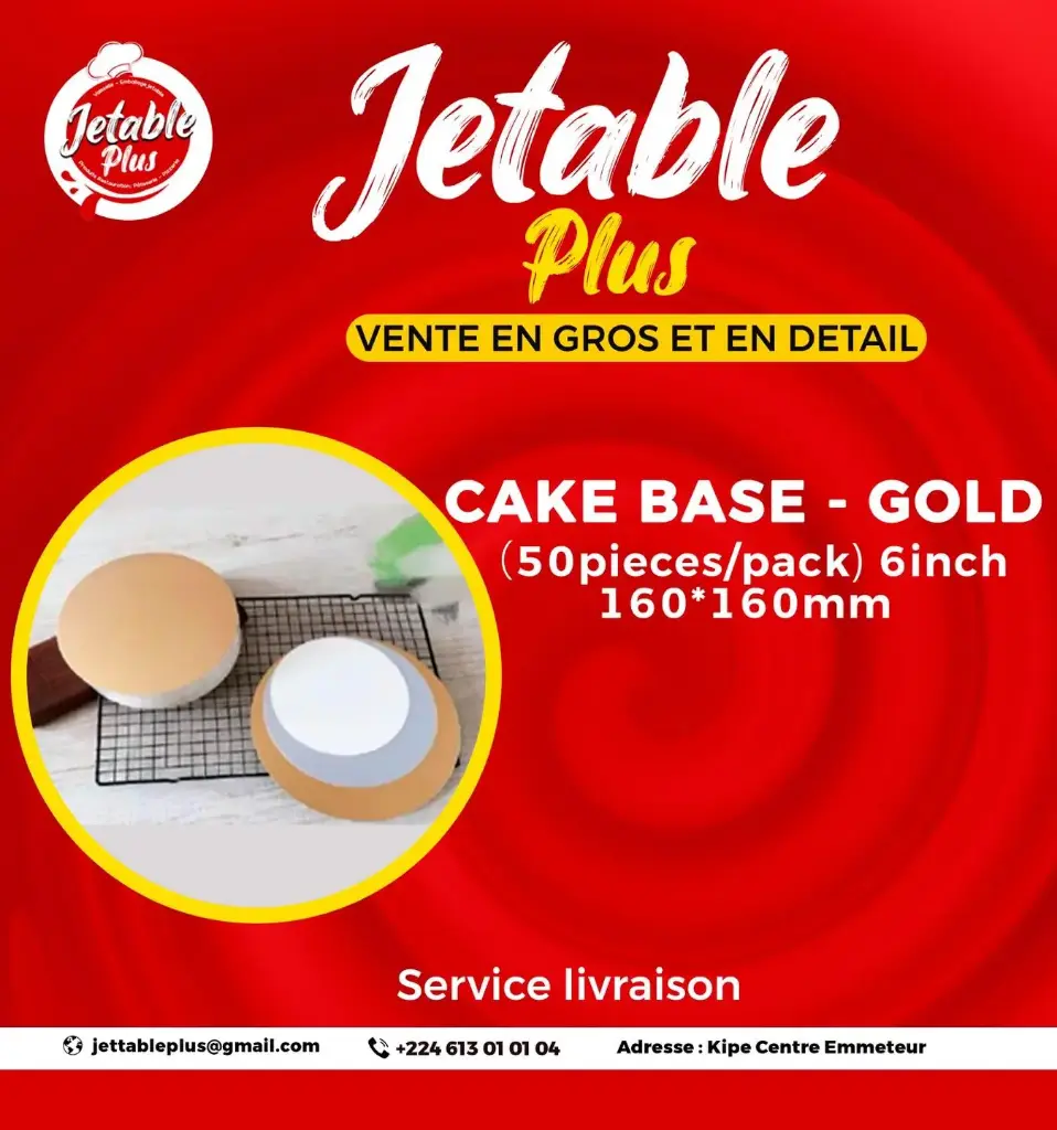 Pièce/Cake Base - Gold (50pieces/pack) 6inch 160*160mm